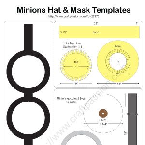 minions-hat-templates Diy Minion Costume, Minion Goggles, Minion Beanie, Minions Eyes, Minion Hat, Diy Minions, Minions Fans, Minion Hats, Minion Theme