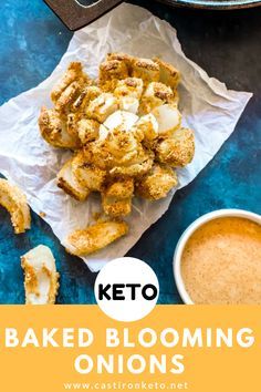 These easy baked keto blooming onions make a great low-carb appetizer! #lchf #lowcarb #keto #ketorecipe #ketoappetizer #recipe #easyrecipe Keto Blooming Onion, Blooming Onion Recipe, Baked Blooming Onion, Blooming Onions, Blooming Onion Recipes, Carb Dishes, Keto Appetizers, Blooming Onion, Iron Recipes