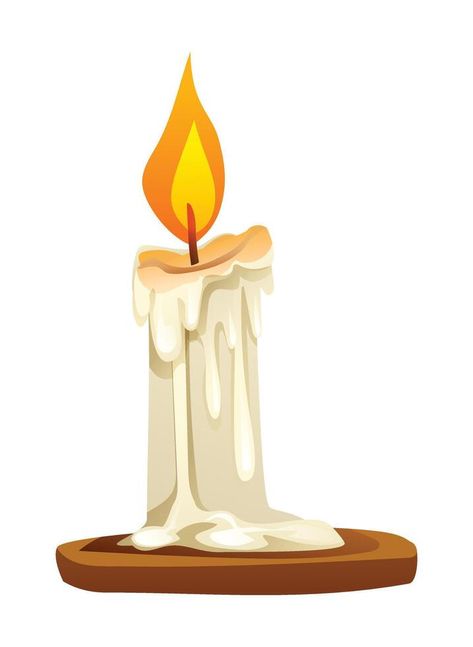 Melting candle with flame sitting on a wooden base. Cartoon illustration Melting Candle Drawing, Candle Cartoon, Cartoon Candle, Melting Candle, Candle Clipart, Candle Drawing, Candle Flame, Flame Design, Candle Flames