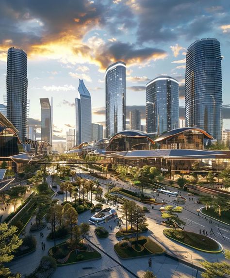 15 Futuristic Smart Cities Setting New Standards for Urban Living - DGV Architecture Utopian City Architecture, Ultra Modern Architecture, Future City Concept, Sci Fi City Futuristic Architecture, Futuristic Airport, Futuristic City Art, Futuristic Hospital, Futuristic Architecture Concept, Smart City Project