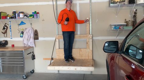 Build Your Own Custom Elevator | Hackaday Attic Elevator, Garage Attic Lift, Garage Elevator, Garage Hoist, Garage Attic Storage, Attic Storage Solutions, Attic Lift, Garage Attic, House Lift