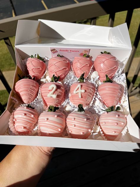 Pink 12ct birthday strawberries Pink Chocolate Covered Strawberries Birthday, Chocolate Covered Birthday Strawberries, Pink Birthday Strawberries, Pink Covered Strawberries, Covered Strawberries Ideas Birthday, Chocolate Strawberries Birthday, Chocolate Covered Strawberries For Birthday, Chocolate Strawberry Ideas, Chocolate Covered Strawberry Birthday