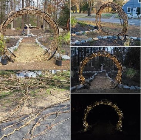 Upcycled Trampoline, Yellow Jessamine, Old Trampoline, Creative Garden Decor, Moon Gate, Easy Backyard, Moon Garden, Backyard Diy Projects, Garden Girls