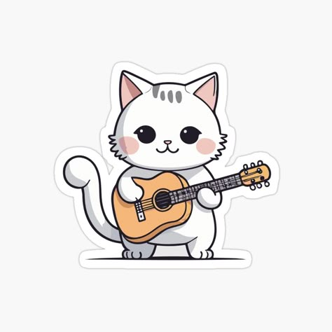 Guitar Stickers, Animal Mugs, Decorate Notebook, Animal Stickers, Coloring Stickers, Sticker Collection, Printable Stickers, Acoustic Guitar, Aesthetic Art