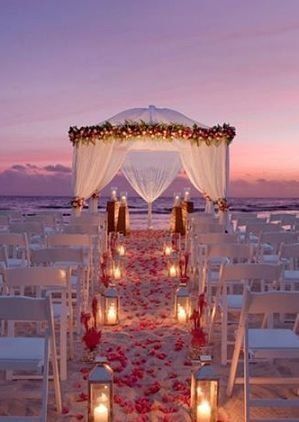 Night Beach Weddings, Beach Wedding Aisles, Wedding Wallpaper, Sunset Beach Weddings, Wedding Setup, Dream Beach Wedding, Beautiful Beach Wedding, Wedding Aisle Decorations, Beach Wedding Inspiration