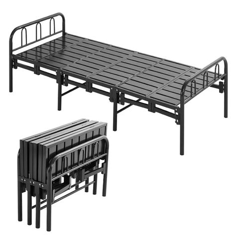 Strong Metal Folding Bed Frame Guest Student Single Platform Headboard Footboard | eBay Folding Bed Single, Folding Bed Design, Dorm Single, Foldable Bed Frame, Single Metal Bed, Single Metal Bed Frame, Folding Bed Frame, Small Single Bed, Beds Uk