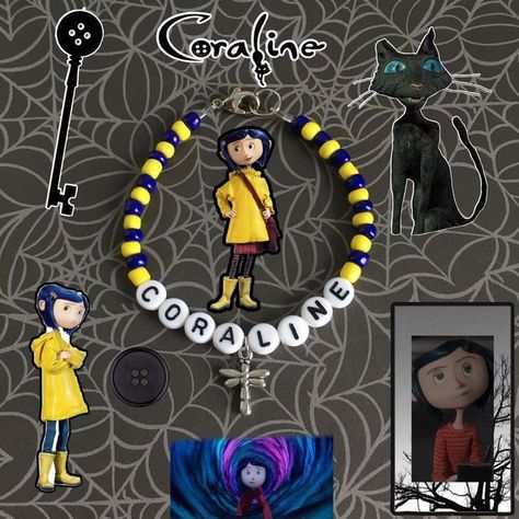 Ideapulsera para niños😉 Coraline Dragonfly, Pulseras Kandi, قلادات متدلية, Diy Kandi Bracelets, Pony Bead Bracelets, Etsy Halloween, Diy Kandi, Anime Jewelry, Bracelet Craft Diy