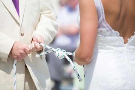 Celtic Handfasting Ceremony, Fishing Theme Wedding, Wedding Ceremony Rituals, Celtic Handfasting, Fishing Themed Wedding, Fishermans Knot, We Tied The Knot, Handfasting Ceremony, Mums Wedding