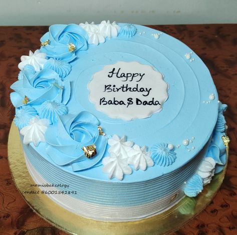 250 Gm Cake Design, Simple Birthday Cakes For Women, Simple Birthday Cake For Boys, Blue Cake Designs Birthday, Simple Cake Design, Cupcake Decorating Techniques, Cake Decorating Tutorials Videos, Modern Birthday Cakes, Buttercream Designs