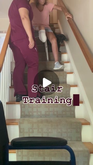 Margie Nguyen, PTA, BS on Instagram: "Rarely do I post twice a day but I couldn’t wait to show you guys this! 

Patient gave me permission to record.

She learned how to do stair training in rehab and SHE taught ME something new. She uses a shower/tub chair with adjustable legs to get up and down the stairs due to her BKA (below the knee amputation). How cool is this!

Hopping up and down stairs can be exhausting. My initial thought would be to scoot up and down the stairs but she made this look so effortlessly. Yes this requires a second person with her for now but this is what she was taught and what works for her!" Below The Knee Amputation, Knee Mobility, Easy Yoga Workouts, Yoga Workouts, Easy Yoga, Adjustable Legs, Tub Chair, Shower Tub, Get Up