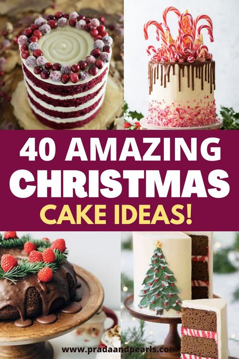 Christmas House Cake Ideas, Fun Christmas Cake Decorating Ideas, Christmas Decor Cake Ideas, Christmas Cake Ideas 2024, Cakes For Christmas Easy, Crazy Christmas Cakes, Christmas Cake Competition, Modern Christmas Cake Designs, Holiday Layer Cake