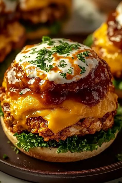 Cheddar Ranch Chicken Burgers Cheddar Ranch Chicken, Ground Chicken Burgers, Recipes Sandwiches, Zesty Ranch, Creamy Ranch Dressing, Gluten Free Bread Crumbs, Ranch Seasoning Mix, Chicken Burger, Healthy Choice