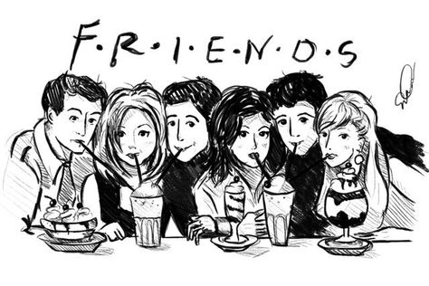 Friends Sketch, Friends Episodes, Friends Poster, Friends Cast, Friends Tv Series, Friends Moments, Friends Series, Friend Memes, Friends Wallpaper