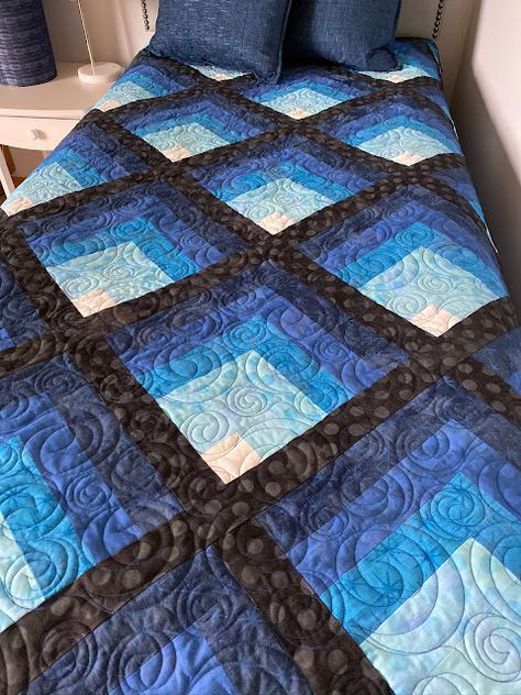 Waterfall Quilt Pattern Free, Dimensional Quilts, Illusion Quilts, Bed Quilt Patterns, Optical Illusion Quilts, Quilt Hangers, Bargello Quilts, Log Cabin Quilt Pattern, Quilting Designs Patterns