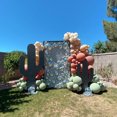 Desert Disco is a whole Vibe 🌵🪩 #elliemaemakes #balloons #discowall #discoballs #bachparties #scottsdaleaz #partyrentals #cactus… | Instagram Desert Party Aesthetic, Cactus Balloon Arch, Desert Disco Party, Disco In The Desert, Disco In The Desert Bachelorette, Desert Party Theme, Rancho Party, Desert Disco Bachelorette, Disco Cactus