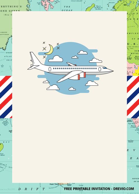 Airplane Invitation Template, Airplane Template, Airplane Invitation, Create Birthday Invitations, Birthday Invitation Card Template, Airplane Theme, Farewell Cards, Free Printable Birthday Invitations, Free Printable Invitations