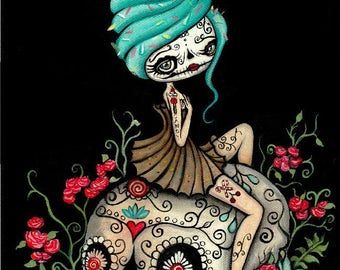 Goth Prints, Yellena James, Skull Cupcakes, Skull Tattoo Flowers, Cupcake Tattoos, Mermaid Skeleton, Sugar Skull Girl, Skull Wall Art, Cute Skeleton