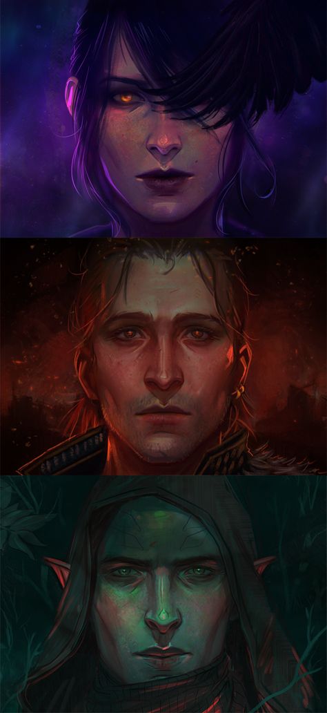 Apostates (Dragon Age — Morrigan, Anders, Solas) by Withoutafuss.deviantart.com on @DeviantArt Anders Dragon Age, Dragon Age Tarot Cards, Solas Dragon Age, Hawke Dragon Age, Drawing Heart, Dragon Age Characters, Tattoo Dragon, Dragon Age 3, Grey Warden