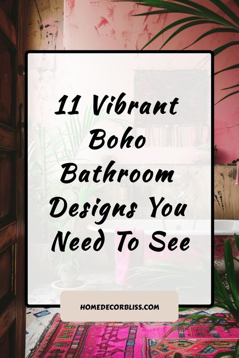 Explore these 11 vibrant Boho bathroom designs that will inspire you to bring a touch of bohemian style into your home. From colorful tiles to eclectic decor, these designs showcase unique and creative ways to add personality to your bathroom space. Whether you're looking for bold patterns or subtle touches, these Boho bathrooms have something for everyone. Take a peek and get ready to transform your bathroom into a stylish oasis with cozy vibes! Fuchsia Bathroom Ideas, Distressed Cabinets Bathroom, Metallic Paint Bathroom Walls, Mid Century Modern Interior Design Bathroom, Bathroom With Orange Accents, Small Bathroom Shelves Ideas, Half Bathroom Ideas Colorful, Interior Bathroom Ideas, Tile Patterns For Showers