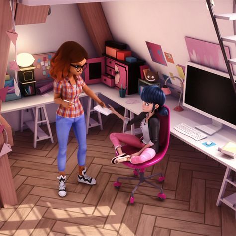 Marinette's room | Miraculous Ladybug Wiki | Fandom Marinette Room Real Life, Marinette Room, Ladybug Bedroom, Cardboard Cat House, Miraculous Ladybug Kiss, Marinette Ladybug, Choose Your Life, Shadow Illustration, Gymnastics Photos