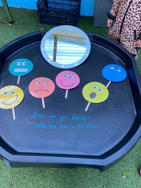 Emotions Provocations, Nursery Tuff Tray Ideas, Tuff Tray Ideas, Eyfs Classroom, Tuff Tray, Tray Ideas, Activity Ideas, Feelings And Emotions, How Are You Feeling