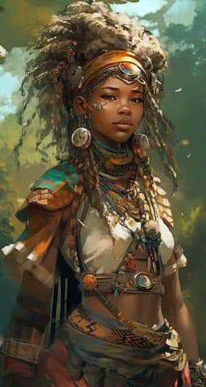 Black Woman Dnd Character, Black Dnd Character Female, Black Pirate Woman, African Steampunk, Kalashtar Dnd, Black Dnd Characters, Black Character Design Female, African Character Design, Black Female Character Design