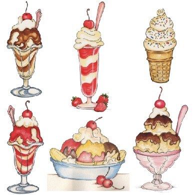 ice cream soda Sundae Drawing, Ice Cream Party Invitations, Ice Cream Sundaes, Dessert Illustration, Recipe Scrapbook, Vintage Ice Cream, Food Painting, Cream Soda, Ice Cream Sundae