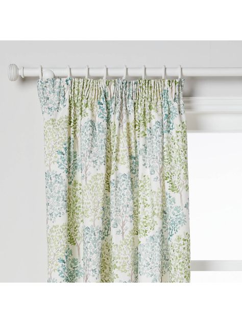 John Lewis & Partners Leckford Trees Pair Lined Pencil Pleat Curtains at John Lewis & Partners Curtains Green, Pencil Pleat Curtains, Trees Print, Pleat Curtains, Curtain Headings, Types Of Curtains, Curtains Width, Curtain Track, Pencil Pleat