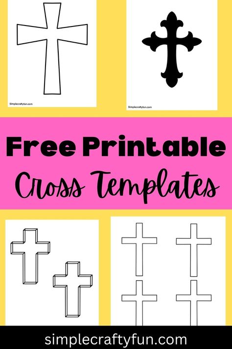 Cross templates with different designs Cross Cutout Template, Cross Template Free Printable, Printable Cross Template, Cross Template, Easter Crosses, Printable Cross, Cross Pictures, Easter Printables Free, Sunday School Activities