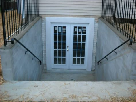 Walkout Basement French Door.Before Walkout Basement Door, Basement Entry, Basement Stairwell, Basement Door, Basement Steps, Exterior Entrance, Basement Doors, Basement Entrance, Basement Home Theater