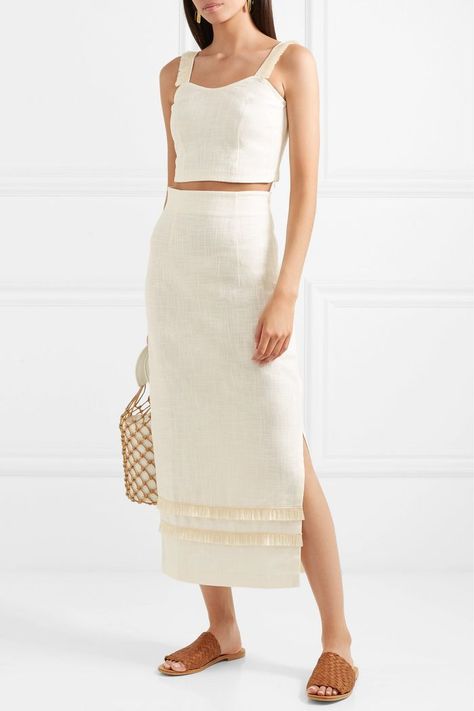 St Agni, Linen Fashion, Skirt And Top Set, Daytime Dresses, Set Outfit, White Skirts, Minimal Fashion, Simple Outfits, Net A Porter