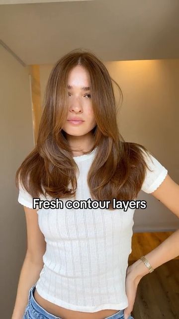 No Heat Straight Hair, Face Framing Layers, Heat Protectant, Hair Straight, No Heat, Fresh Cut, Long Hair Cuts, Layered Haircuts, Cut And Color