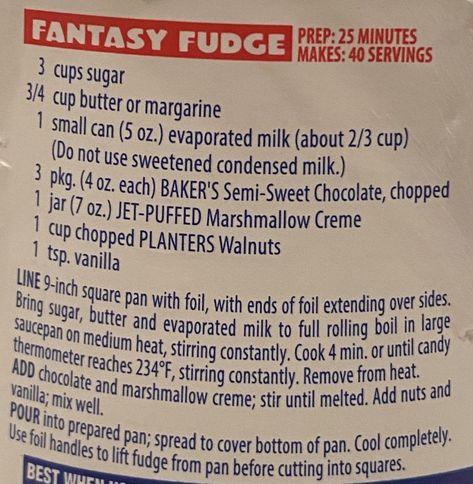 Marshmallow Fantasy Fudge, Original Fantasy Fudge, Fantastic Fudge, Original Fantasy Fudge Recipe, Fantasy Fudge Recipe, Fantasy Fudge, Marshmallow Fudge, Yummy Candy, Homemade Fudge Recipes