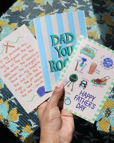 Father’s Day is fast approaching so not long left now to get those cards for all the dads, daddys, dadas, papas, and father figures in our lives 💙💌✨ Whether you’re looking for something funny, more heartfelt, or just to tell them how fab they are, we’ve got you covered! All our designs are hand-drawn ✍🏽and blank inside for all your lovely messages 📝 #happyfathersday #fathersdaycards #handdrawncards #greetingscards #greetingscarddesigner #ukgreetingscards #londonillustrator #fathersday #fat... Gallery Wall Art Prints, Something Funny, Hand Drawn Cards, Looking For Something, Father Figure, Fathers Day Cards, Art Gallery Wall, Our Life, To Tell