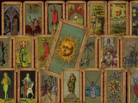 Vintage Tarot Cards Vintage Tarot Cards, Vintage Tarot, Tarot Magic, Rider Waite Tarot, Tarot Cards Art, 12 December, Tarot Card Decks, Tarot Art, Mystical Art