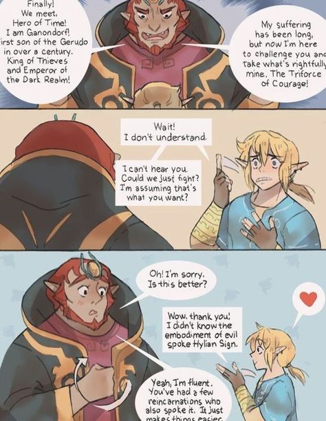 Sign language with Ganondorf and Link | Legend of ... - #Ganondorf #language #Legend #Link #rupees #Sign Botw Link, Legend Of Zelda Link, Legend Of Zelda Memes, Zelda Funny, Zelda Twilight Princess, Link Zelda, Zelda Art, Legend Of Zelda Breath, Zelda Breath