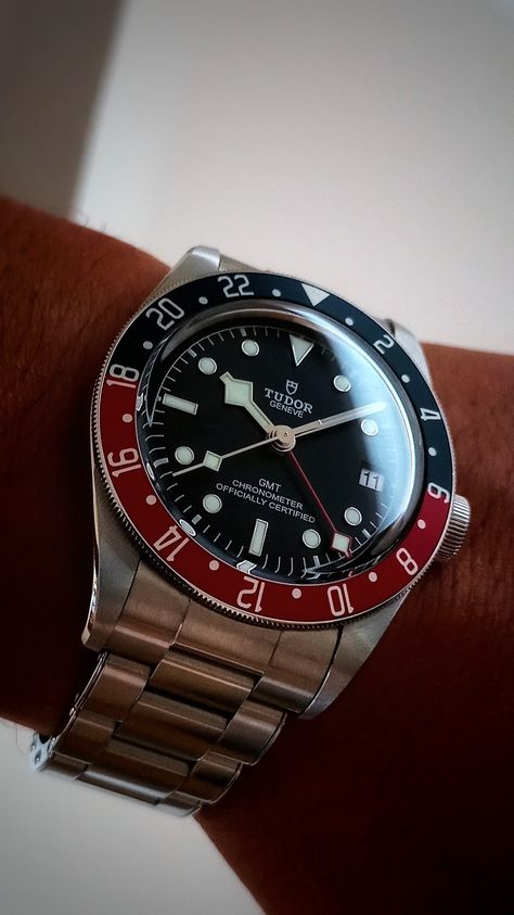 Tudor Black Bay GMT Tudor Gmt, Tudor Black Bay Gmt, Tudor Black Bay, Luxury Watches For Men, Luxury Watches, Rolex Watches, Rolex, Black