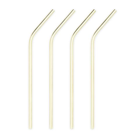 PRICES MAY VARY. SIP IN STYLE WITH METAL DRINKING STRAWS - Elegant cocktails deserve to be served in style; why throw a plastic straw into your perfectly crafted margarita? Sip through these 8'' metal straws for drinks that taste and look better. BEAUTIFUL DRINKING STRAW REUSABLE - This set of 4 reusable drinking straws are more than just a stunning bar accessory; they reduce waste from plastic or paper straws. Simply hand wash reusable straw set using a straw brush. Ideal size for highballs. EL Cocktail Straws, Gold Straws, Reusable Drinking Straw, Bar Spoon, Drink Straw, Stainless Steel Cleaning, Highball Glass, Stainless Steel Polish, Gold Cocktail