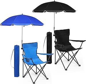 Anglechic 2 Pack Beach Umbrella Chair Folding Camping Beach Chair with Canopy Shade Adults Portable Chairs with Cup Holder and Carrying Bag for Camping Hiking Travel Picnic and Other Outdoor Events Chair With Canopy, Umbrella Chair, Bag For Camping, Beach Chair With Canopy, Portable Chair, Camping Beach, Beach Chair, Beach Umbrella, Outdoor Events