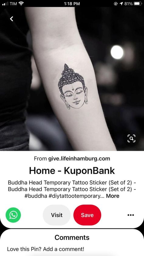 Buddha Head Tattoo, Arm Tattoos For Women Forearm, Kiss Tattoos, Bad Tattoos, Arm Tattoos For Women, Buddha Head, Temporary Tattoo Stickers, Sleeves Ideas, Diy Tattoo