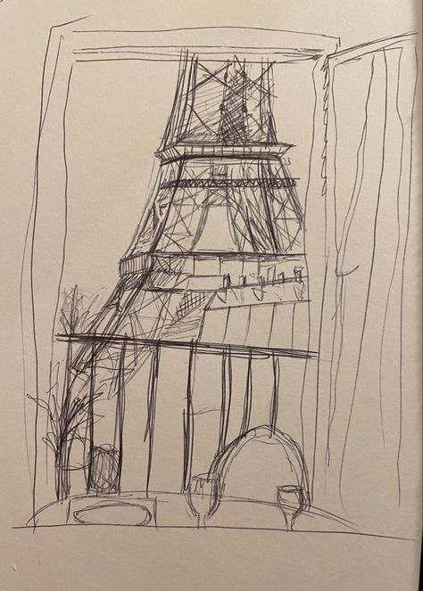 #paris #drawing #art #eiffeltowerview #pen #artpiece #artwork #wine #prettyparis Wine Sketch Art, Paris Line Drawing, Paris Art Drawings, Paris City Drawing, France Doodles, Paris Drawing Sketches, Eiffel Tower Drawing Easy, Eiffel Tower Sketch, Paris Drawings