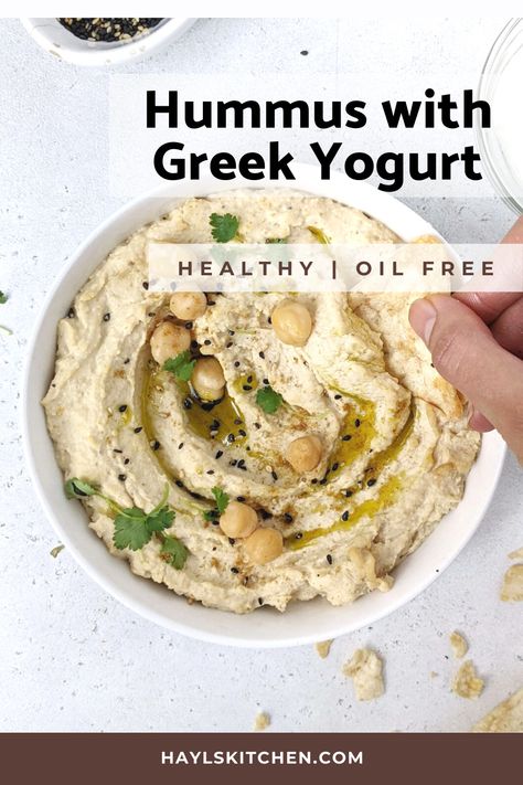 Protein Hummus Recipe, Hummus With Greek Yogurt, High Protein Hummus Recipe, Healthy Hummus Recipe Without Tahini, Tahini Free Hummus Recipe, Low Fat Hummus Recipe, High Protein Hummus, Protein Hummus, Hummus Recipe With Tahini