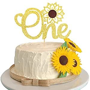 Sunflower Cake Topper, Sunflower First Birthday, Sunflower Cake, Baby Shower Cake Decorations, Baby Shower Party Themes, One Cake Topper, 1st Birthday Cake Topper, One Cake, Cake Picks