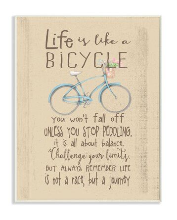 Moving On Quotes Letting Go, Bicycle Artwork, Bicycle Quotes, Birthday Verses, Bicycle Wall Art, Always Remember You, Quotes About Moving On, Stupell Industries, Typography Inspiration