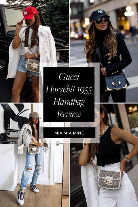 There are multiple bag styles in the Gucci 1955 Horsebit line. Today, I’ll be sharing my honest thoughts on the Mini Bag, which is the smaller version of the Gucci Horsebit 1955 Shoulder bag. I love that it comes with two different shoulder straps, making the bag wearable in any situation. The rounded edges and front flap with the horsebit detail also make it unlike anything I own. Visit my blog for more on this Gucci crossbody bag. #gucci #designerbag #review #womensfashion Gucci 1955 Horsebit Bag Outfit, Gucci Shoulder Bag Outfit, Mini Bag Street Style, Gucci Crossbody Bag Outfit, Gucci Horsebit Bag 1955, Small Bag Outfit, Gucci Horsebit Bag, Mini Bag Outfit, Gucci Bag Outfit