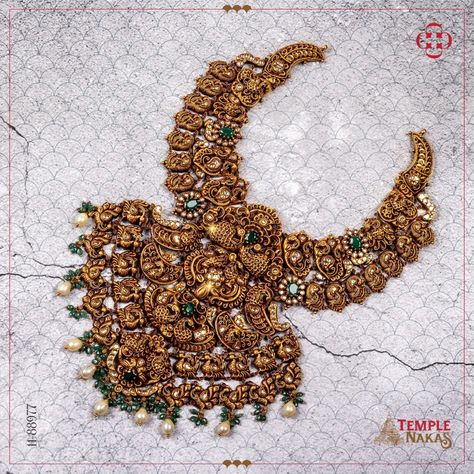 30 Gram Gold Necklace Designs, Nakshi Jewellery, Indian Gold Necklace Designs, Royal Jewellery, Temple Jewellery Earrings, Haram Designs, Gold Haram, Temple Jewelry Necklace, Indian Wedding Jewelry Sets