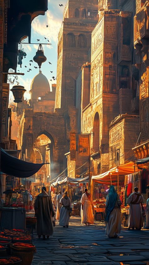 Pretty Countries, Egyptian Market, Moroccan Nights, Market Scene, Mesopotamia, Indiana Jones, City Art, The Present, A World