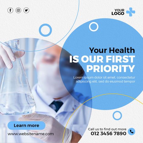 Hospital Health, Medical Health Care, Medical Health, Medical Design, Health Management, Social Media Design Inspiration, Banner Template Design, Instagram Design, Instagram Post Template