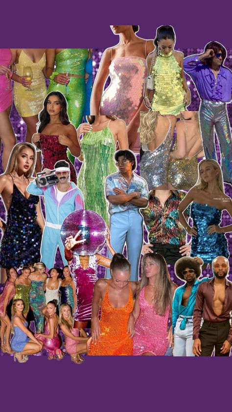 party disco Funky Club Outfits, Disco Spirit Week, Golden Disco Party, Disco Garden Party Outfit, 70s Disco Party Aesthetic, Disco Birthday Outfit, 90s Disco Aesthetic, 70s Disco Theme Party Outfit, 70s Birthday Party Theme