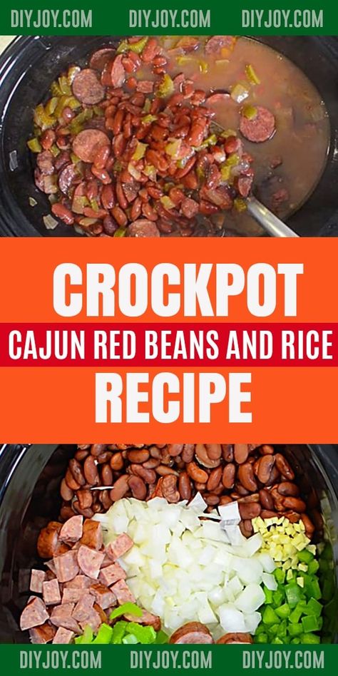 Crockpot Red Beans And Rice Recipe, Rice In The Crockpot, Recipe For Red Beans And Rice, Crockpot Red Beans And Rice, Crockpot Red Beans, Cajun Red Beans And Rice Recipe, Louisiana Red Beans And Rice Recipe, Crockpot Cajun, Recipes For Side Dishes